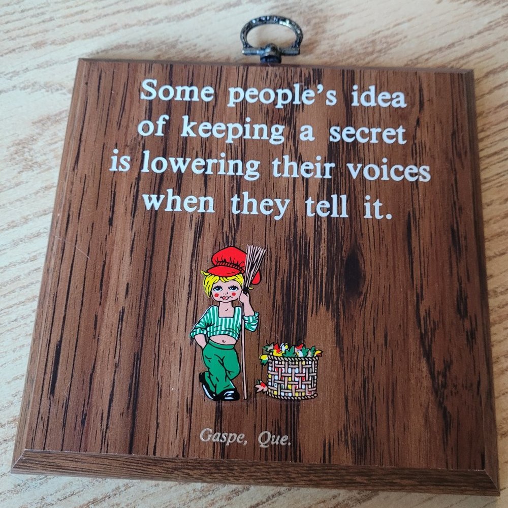 Vintage Wooden Plaque with Cute Saying